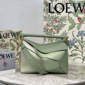 Loewe Women Small Puzzle Edge Bag in Degrade Nappa Calfskin-Green