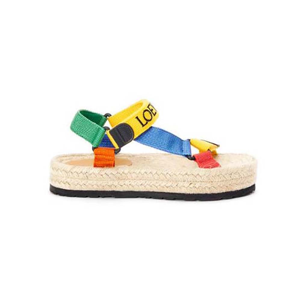 Loewe Women Strappy Espadrille in Nylon-Yellow