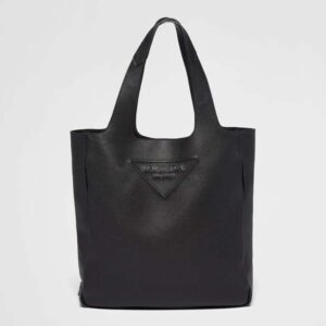 Prada Men's Embossed Logo Leather Shoulder Bag