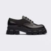 Prada Men Monolith Brushed Rois Leather and Nylon Lace-up Shoes