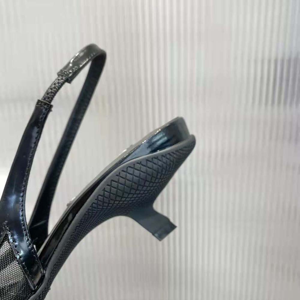 Prada Women Mesh Fabric Slingback Pumps-Black 10 Prada Women Mesh Fabric Slingback Pumps-Black - Image 10