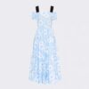 Prada Women Printed Poplin Dress-Blue 10 Prada Women Printed Poplin Dress-Blue
