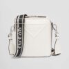 Prada Women Saffiano Leather Shoulder Bag with Sleek-White