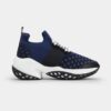 Roger Vivier Women Viv' Run Strass Buckle Sneakers in Technical Fabrics-Navy