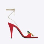Saint Laurent YSL Women Elsa Sandals in Smooth Leather-Red