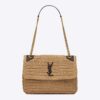 Saint Laurent YSL Women Niki Medium Chain Bag in Raffia and Leather-Brown