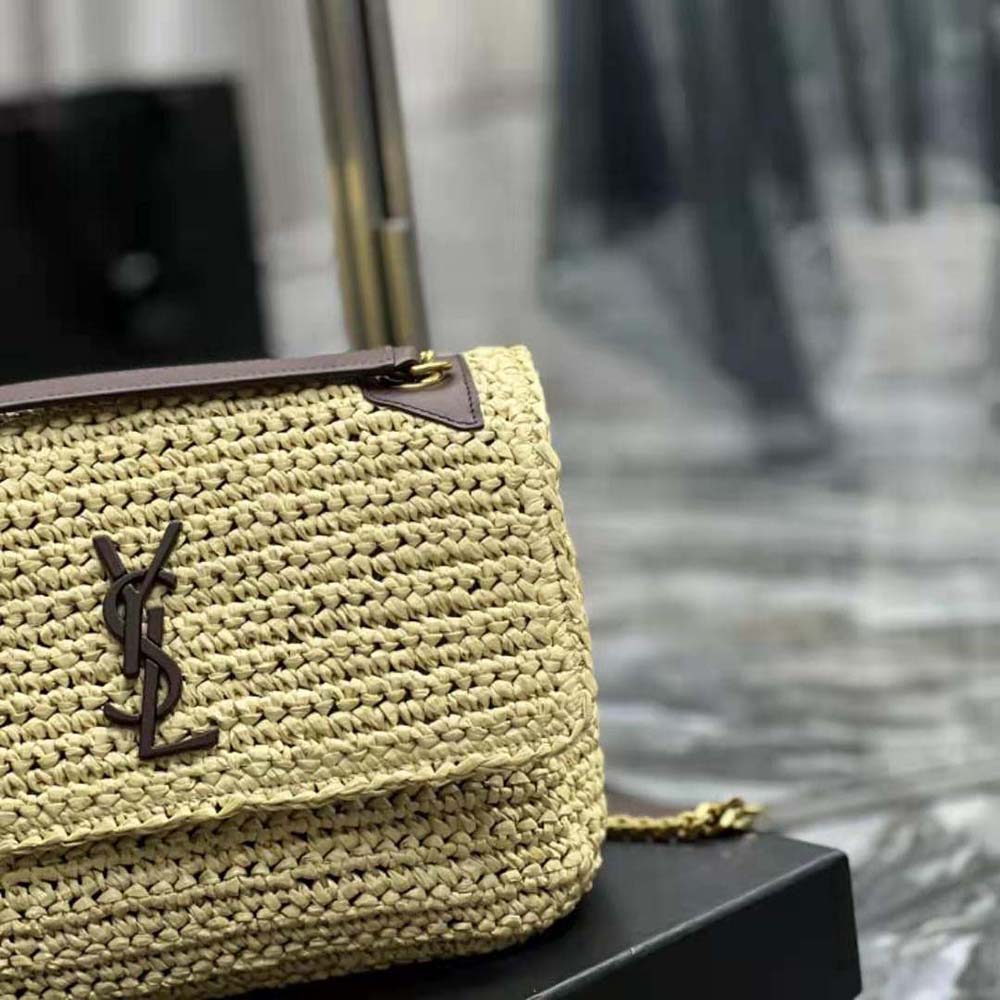 Saint Laurent Medium Niki Raffia Bag