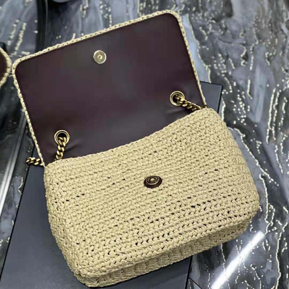 Saint Laurent YSL Women Niki Medium Chain Bag in Raffia and Leather-Brown 7 Saint Laurent YSL Women Niki Medium Chain Bag in Raffia and Leather-Brown - Image 7