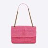 Saint Laurent YSL Women Niki Medium Chain Bag in Raffia and Leather-Pink
