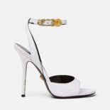 Versace Women Safety Pin High Heel Sandals-White