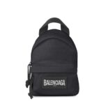 Balenciaga Men Oversized Mini Backpack in Black/White Recycled Nylon