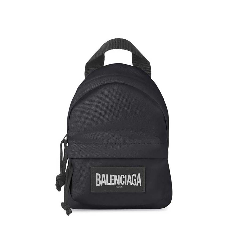 Balenciaga Black Nylon Oversized Mini Backpack Crossbody Bag