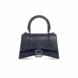 Balenciaga Women Hourglass XS Handbag in Glitter Material-Black