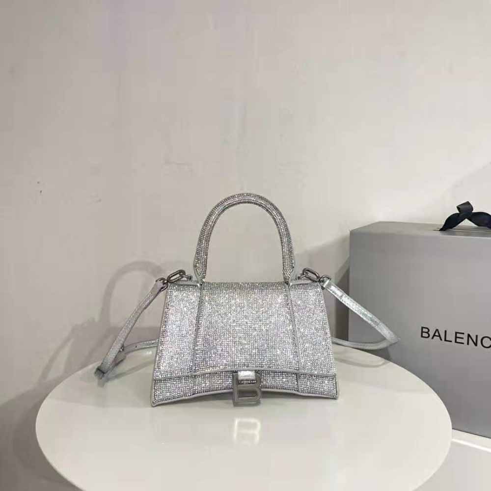 Balenciaga Mini Glitter Hourglass Bag