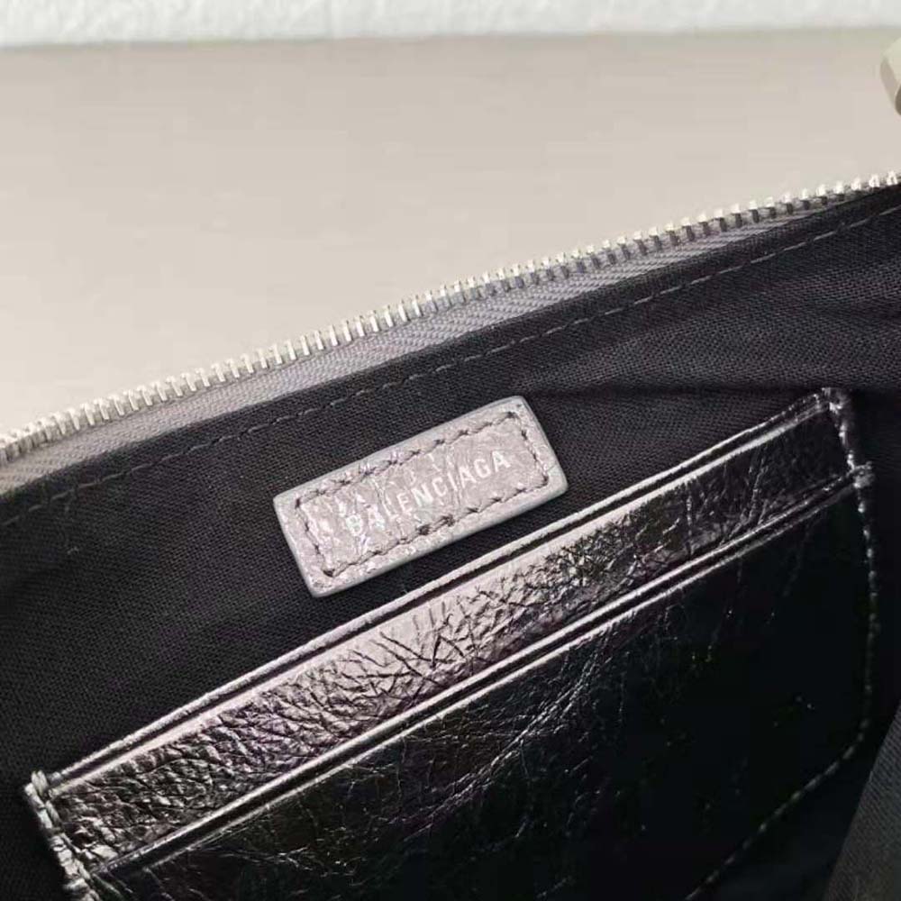 Balenciaga Women Le Cagole Mini Purse with Chain Metallized-Silver 8 Balenciaga Women Le Cagole Mini Purse with Chain Metallized-Silver - Image 8