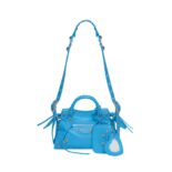 Balenciaga Women Neo Cagole XS Handbag in Blue Arena Lambskin