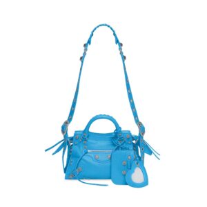 Balenciaga Women Neo Cagole XS Handbag in Blue Arena Lambskin