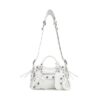 Balenciaga Women Neo Cagole XS Handbag in White Arena Lambskin