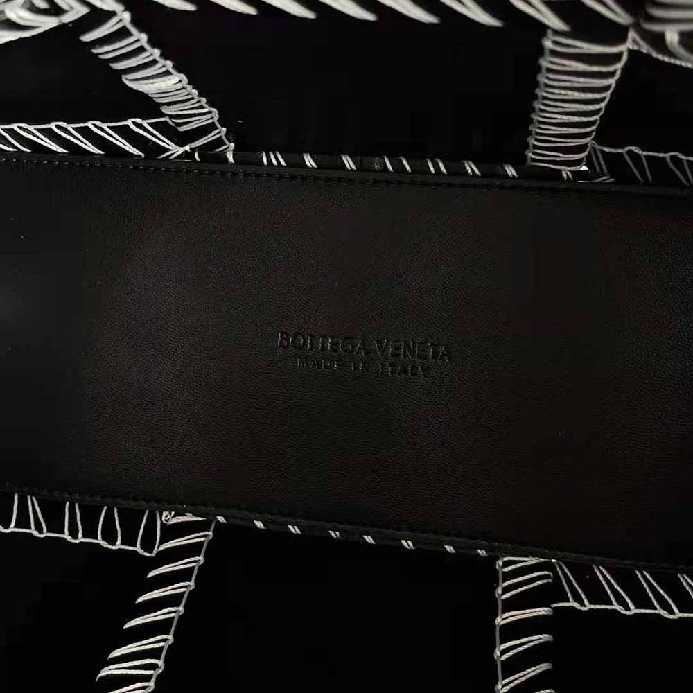 Bottega Veneta Women Arco Tote Small Intreccio Leather Tote Bag with Overlock Stitching-Black 8 Bottega Veneta Women Arco Tote Small Intreccio Leather Tote Bag with Overlock Stitching-Black - Image 8