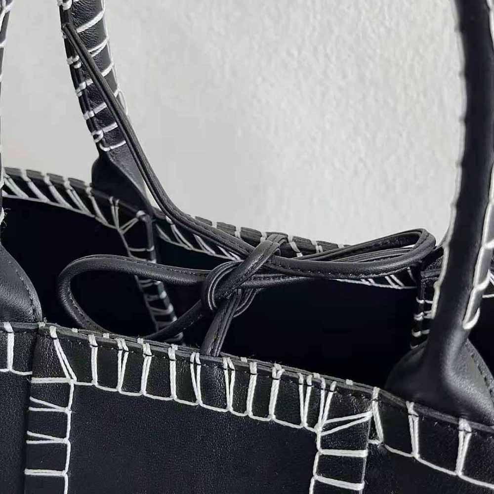 Bottega Veneta Women Arco Tote Small Intreccio Leather Tote Bag with Overlock Stitching-Black 7 Bottega Veneta Women Arco Tote Small Intreccio Leather Tote Bag with Overlock Stitching-Black - Image 7