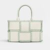 Bottega Veneta Women Arco Tote Small Intreccio Leather Tote Bag with Overlock Stitching-White 12 Bottega Veneta Women Arco Tote Small Intreccio Leather Tote Bag with Overlock Stitching-White