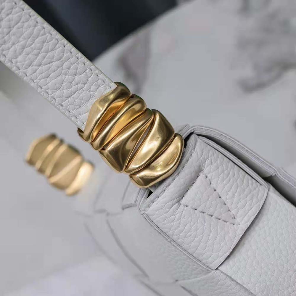 Bottega Veneta Women Cassette Intrecciato Grained Leather Crossbody Bag-White 6 Bottega Veneta Women Cassette Intrecciato Grained Leather Crossbody Bag-White - Image 6