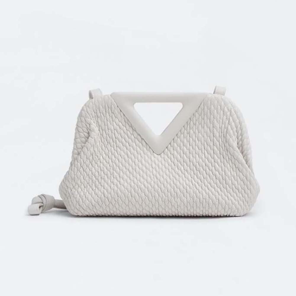 Auth BOTTEGA VENETA Small Point 658476 White Leather - Shoulder