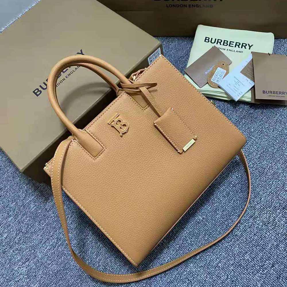 Burberry Mini Frances Leather Tote Bag - Brown