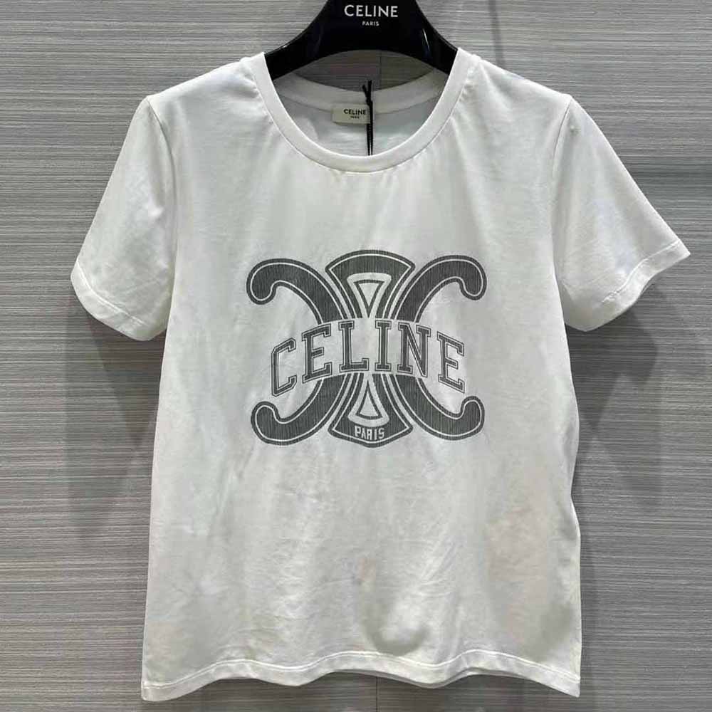 Shop CELINE Triomphe 2023-24FW Celine triomphe top in cotton jersey  (2X17D671Q.38AW) by ParisMarronier