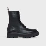 Celine Women Bulky Laced Up Boot in Shiny Bull