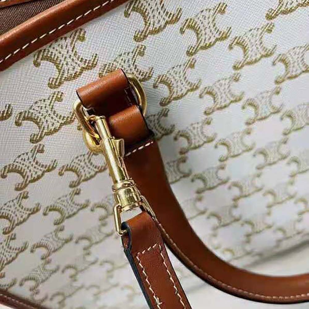 Celine Women Mini Horizontal Cabas in Triomphe Canvas and Calfskin-Beige 7 Celine Women Mini Horizontal Cabas in Triomphe Canvas and Calfskin-Beige - Image 7