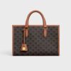 Celine Women Mini Horizontal Cabas in Triomphe Canvas and Calfskin-Brown 12 Celine Women Mini Horizontal Cabas in Triomphe Canvas and Calfskin-Brown