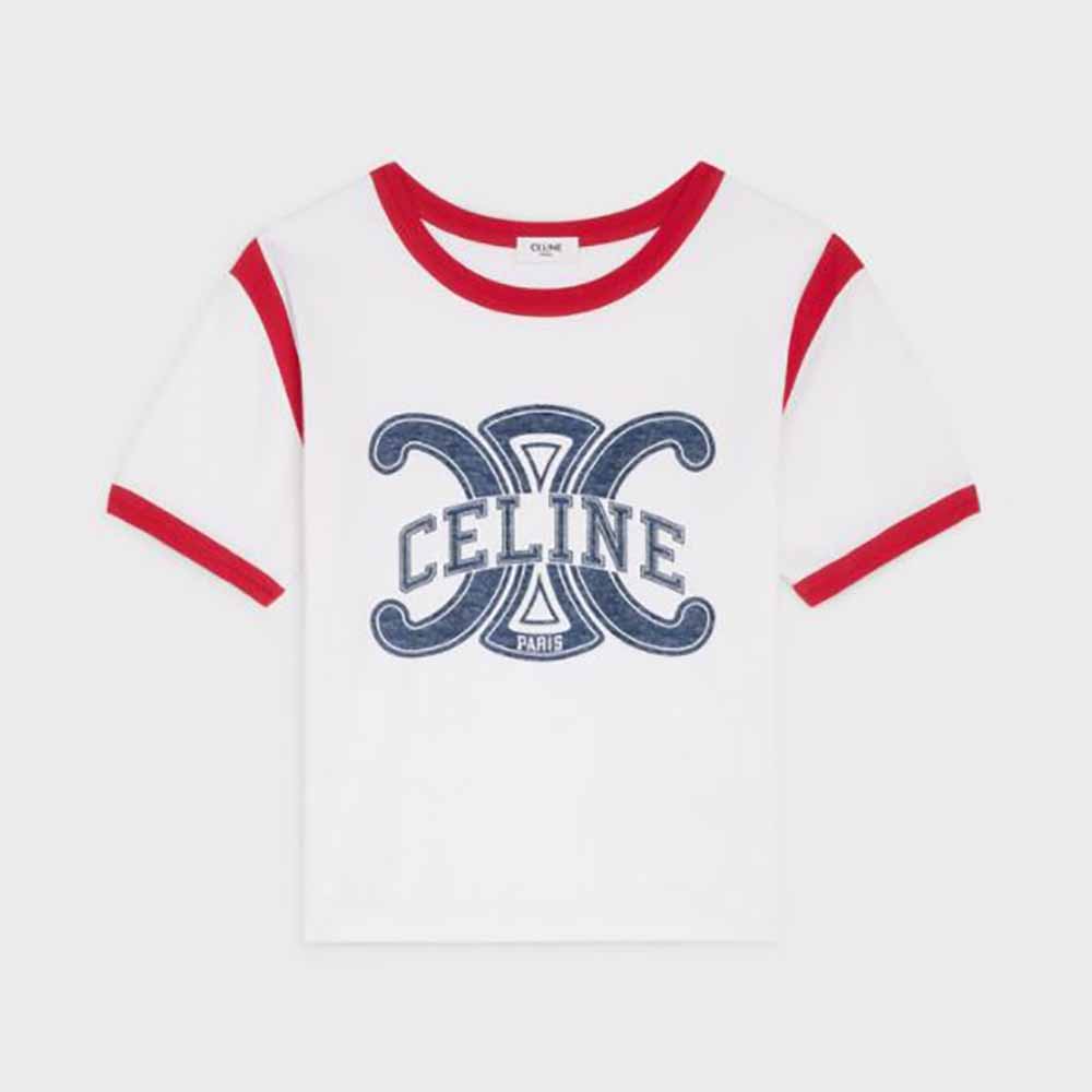 CELINE Triomphe Cotton T-Shirt - Madame N Luxury
