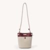 Chloe Women Small Key Bucket Bag in Shiny Calfskin Leather-Maroon