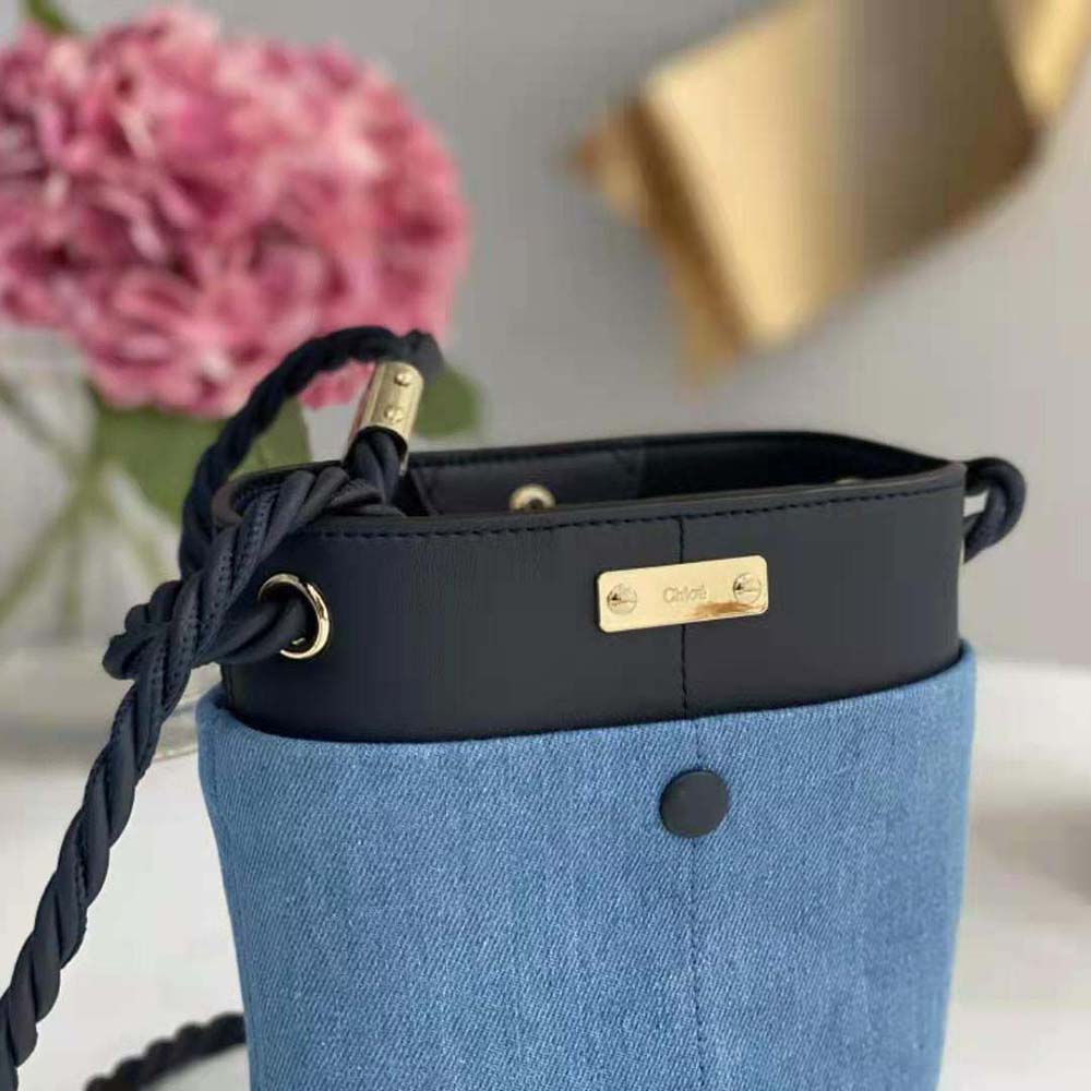 Chloé Small Linen-Leather Key Bucket Bag