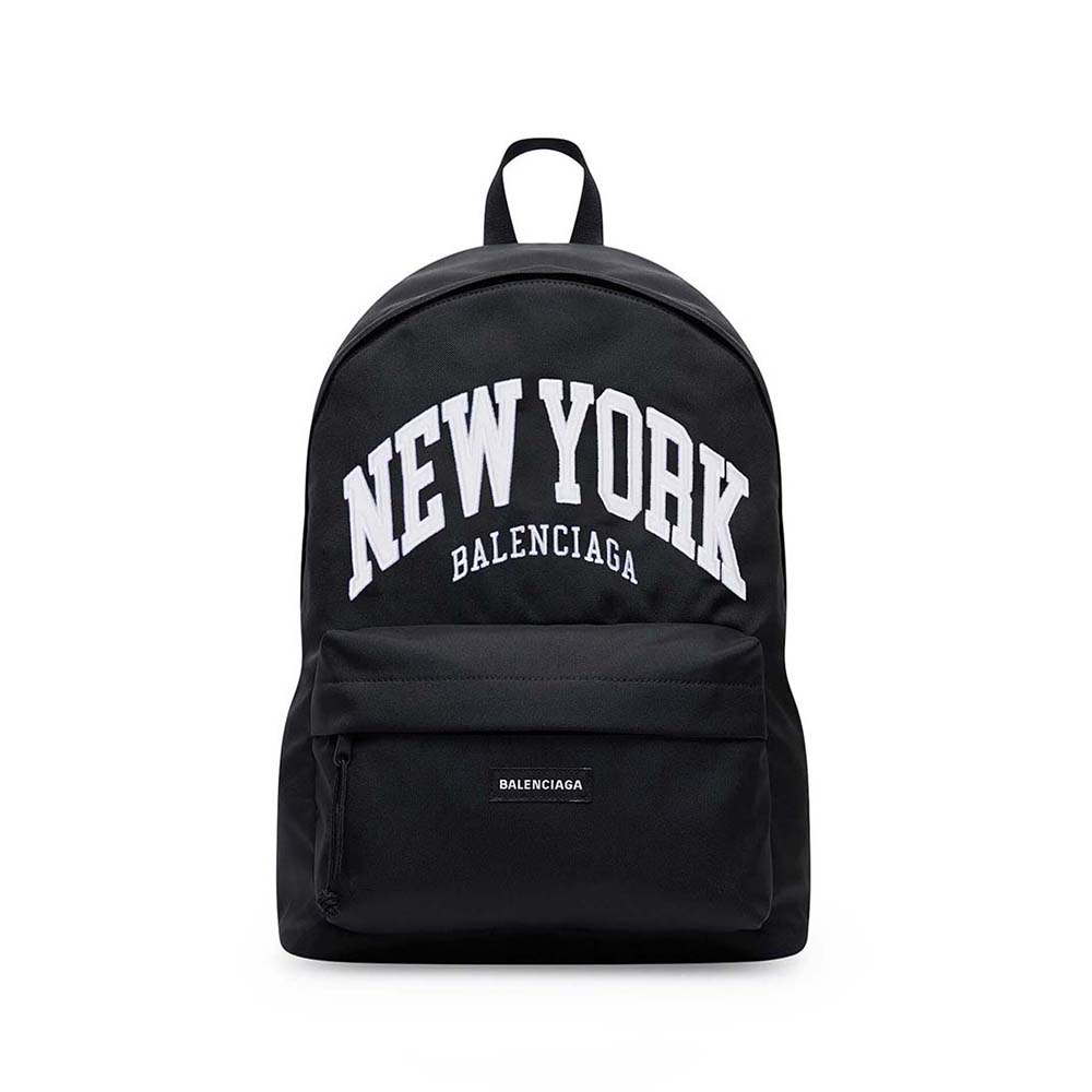 Balenciaga Men Cities New York Explorer Backpack in Black and White ...