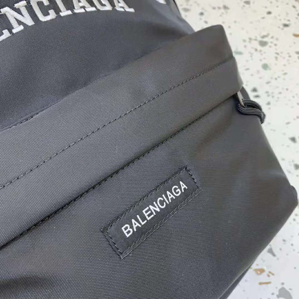 Balenciaga Men Cities Paris Explorer Backpack in Black and White