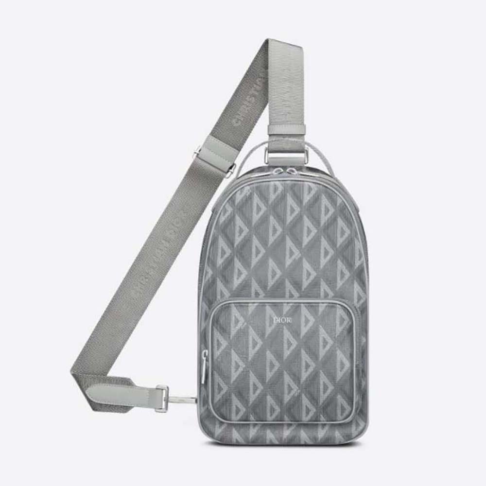 Rider Backpack Dior Gray CD Diamond Canvas and Smooth Calfskin