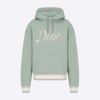 Dior Men Oversized Hooded Sweatshirt Light Green Organic Cotton Fleece