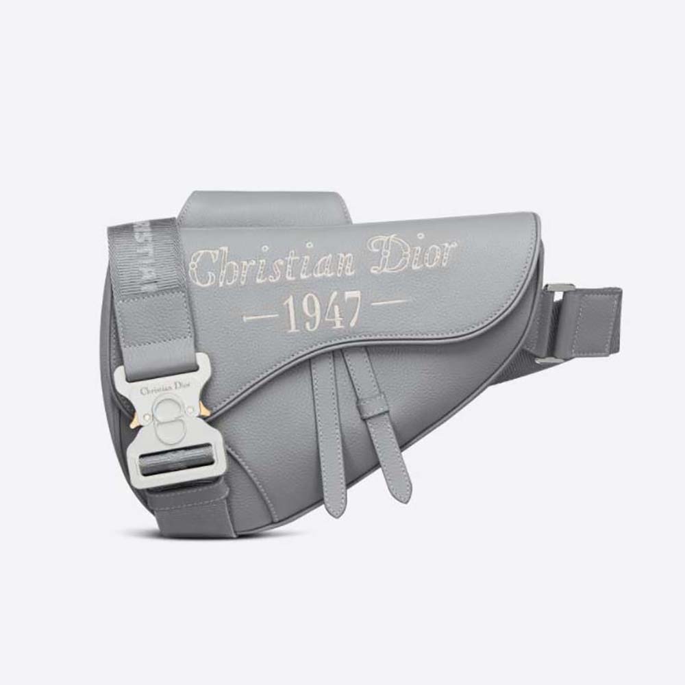 Dior by Birkenstock Christian Dior 1947 Signature Lingot 50 Duffle Bag Dior  Gray in Grained Calfskin with Silver-tone - US