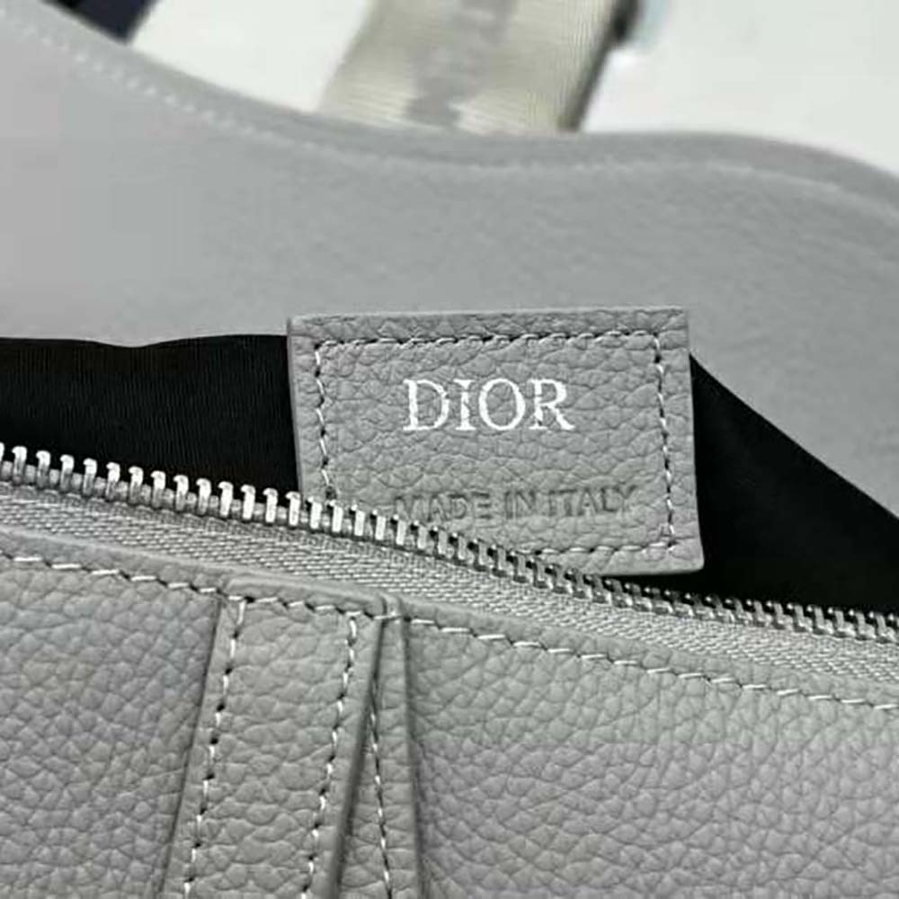 Dior - Saddle Bag Dior Gray Grained Calfskin - Men