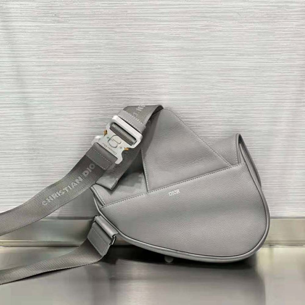 Dior - Saddle Bag Dior Gray Grained Calfskin - Men