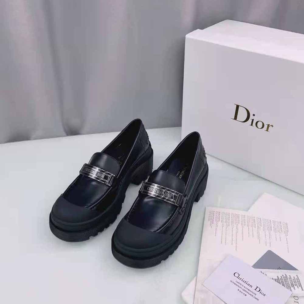 Dior - D-academy Loafer Black Brushed Calfskin - Size 38 - Women
