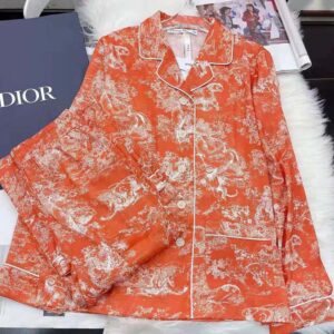 Dioriviera Jacket Fluorescent Orange Toile de Jouy Cotton Denim