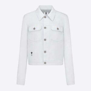 Dior Women Jacket White Multicolor D-Constellation Cotton Denim