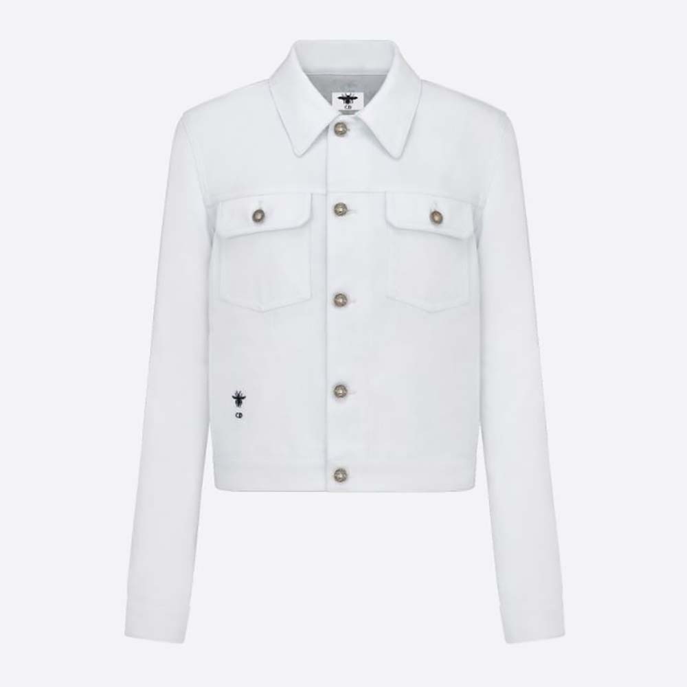 Dior Women Jacket White Multicolor D-Constellation Cotton Denim