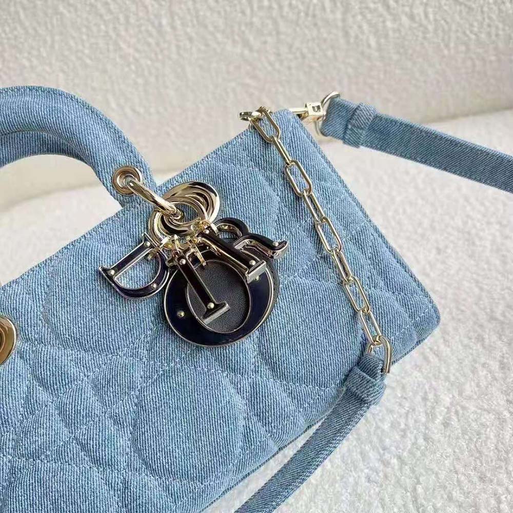 Dior Women Lady D-Joy Bag Blue Cannage Denim 7 Dior Women Lady D-Joy Bag Blue Cannage Denim - Image 7