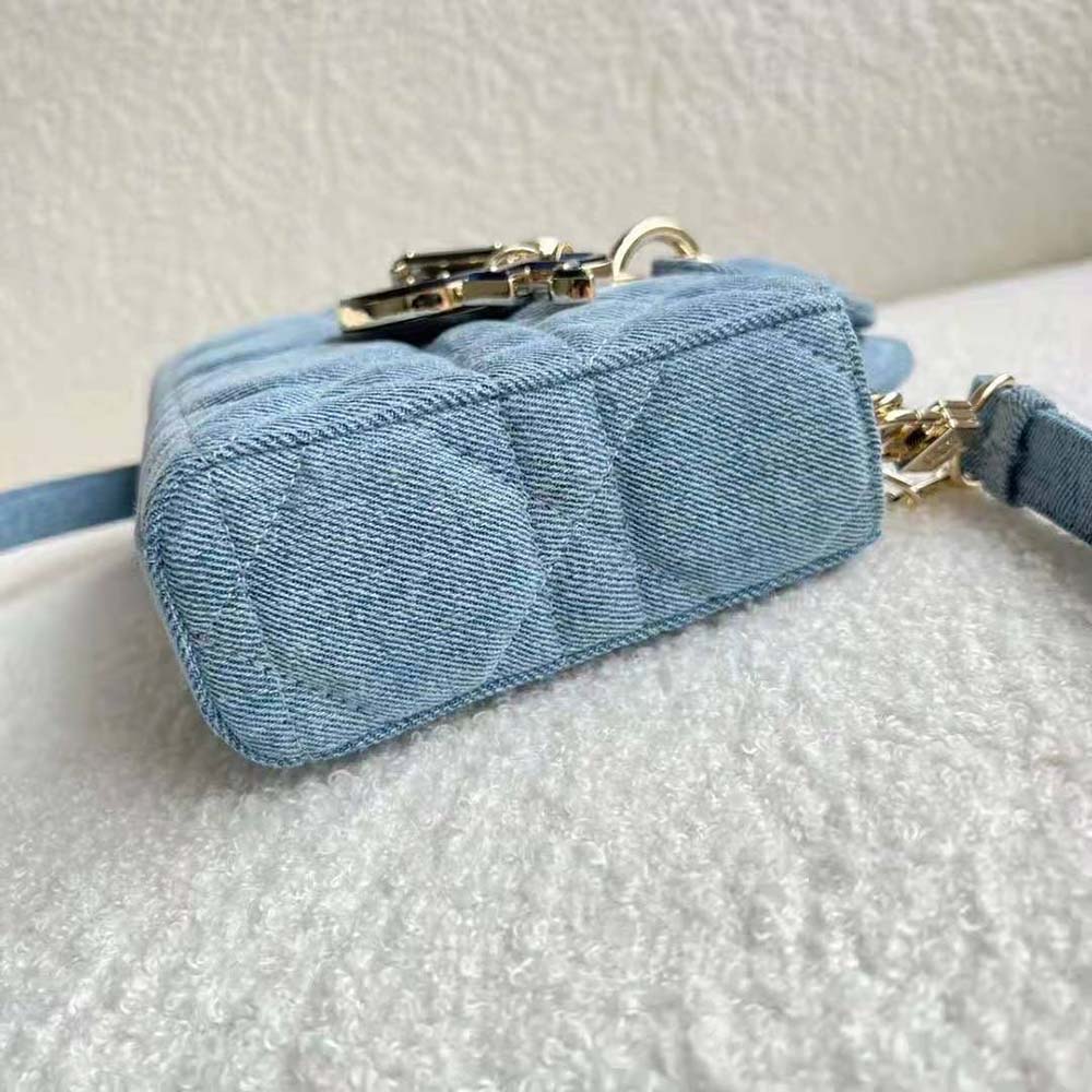 Dior Women Lady D-Joy Bag Blue Cannage Denim 5 Dior Women Lady D-Joy Bag Blue Cannage Denim - Image 5