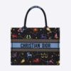 Dior Women Medium Dior Book Tote Black Multicolor Dior Pixel Zodiac Embroidery