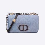 Dior Women Medium Dior Caro Bag Blue Macrocannage Denim